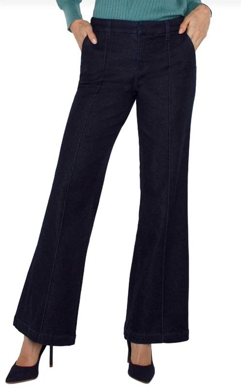NWT Liverpool 10 30 Trouser Flare Bottom Lost Creek Black Pants 128764