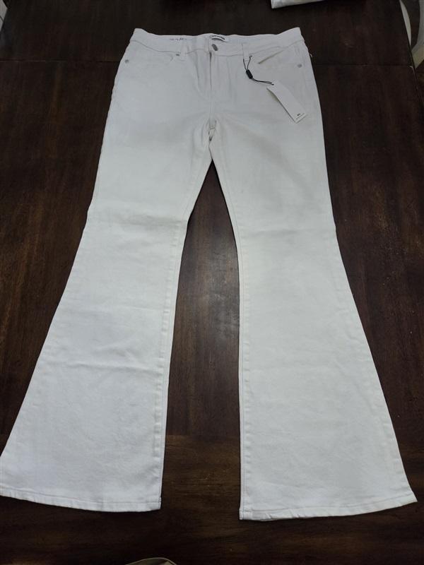NWT Vigoss 33 Jagger Boot Cut Jeans White Stretch Denim Flare 128767
