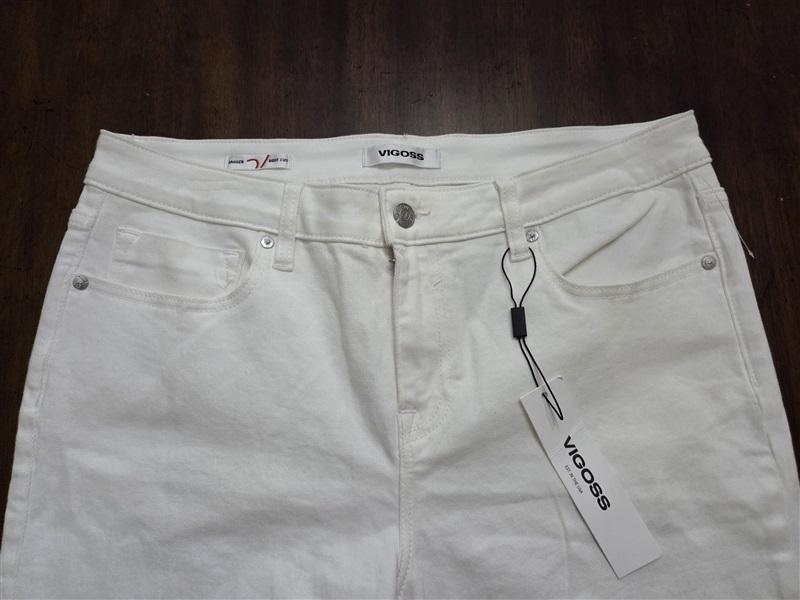 NWT Vigoss 33 Jagger Boot Cut Jeans White Stretch Denim Flare 128767