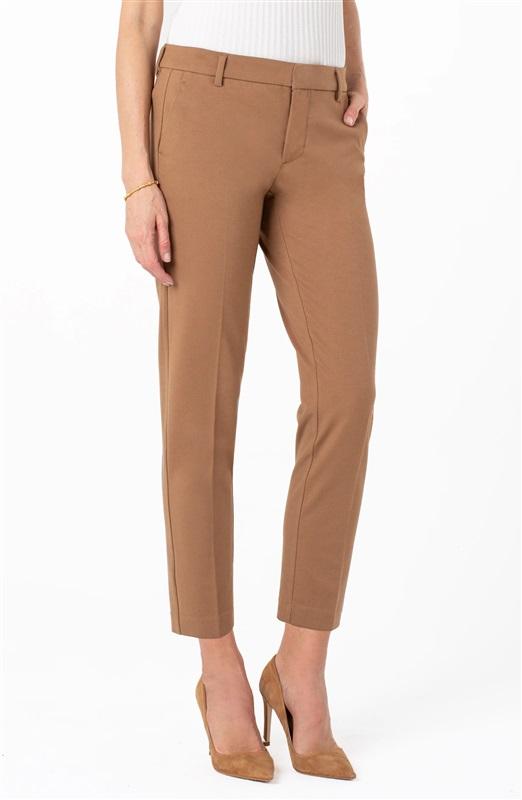NWT Liverpool 2/26 KELSEY KNIT TROUSER STRETCH PONTE Maple Brown 128774