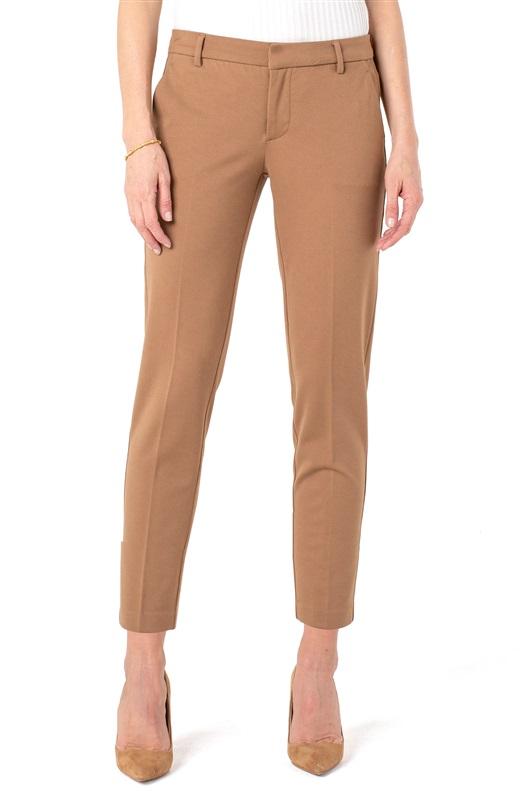 NWT Liverpool 2/26 KELSEY KNIT TROUSER STRETCH PONTE Maple Brown 128774