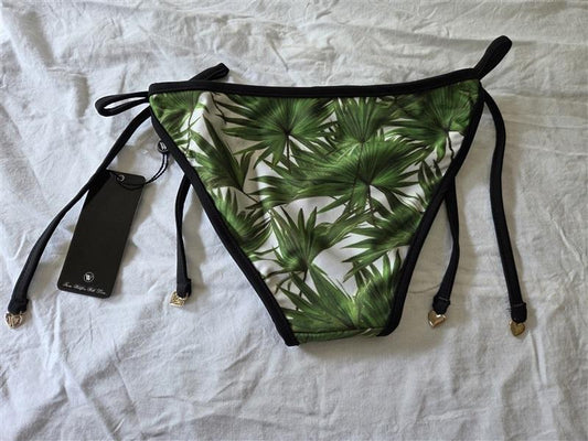 NWOT WILDFOX M Palm Leaf tie Side Bikini Bottoms Swim 128775