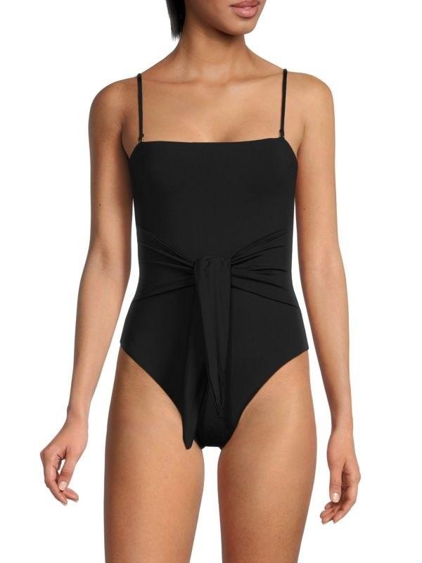 NWTD What We Wore M Knot Detail One Piece Swimsuit Black 128779