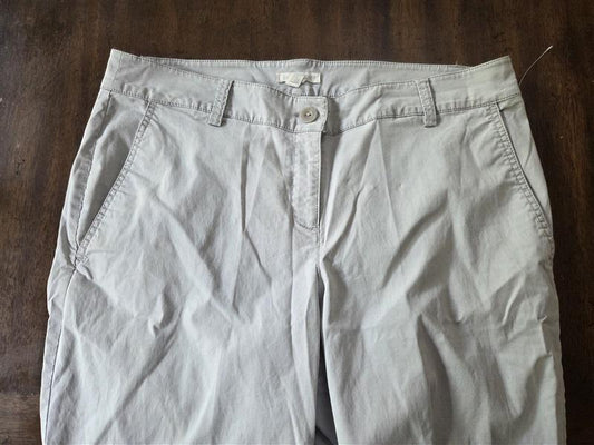 NWOT Eileen Fisher M Straight Leg Organic Cotton Gray Pants 128788