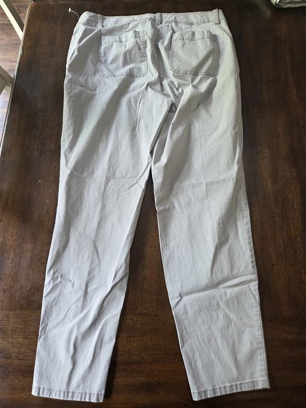 NWOT Eileen Fisher M Straight Leg Organic Cotton Gray Pants 128788