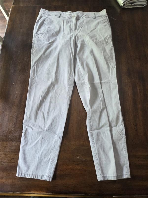 NWOT Eileen Fisher M Straight Leg Organic Cotton Gray Pants 128788