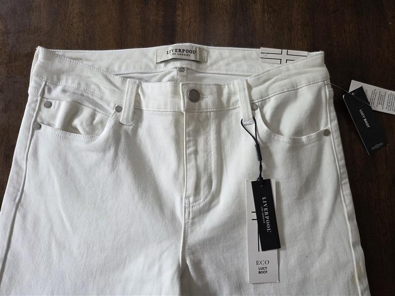 NWTD Liverpool 10 30 Eco Lucy Hi Rise Bootcut Jeans White 128799