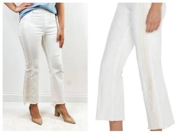 NWT Liverpool 6 28 Chloe Crop Pull-on Cropped Flare White 128802