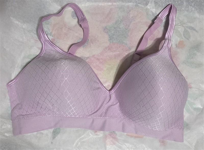 NWOT Hanes LG CustomFlex Fit Full Coverage Wirefree Bra HU08 Purple 128863
