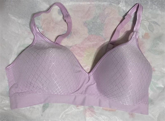 NWOT Hanes LG CustomFlex Fit Full Coverage Wirefree Bra HU08 Purple 128863