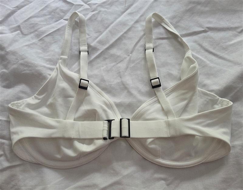 NWOT CUUP 36F 38E Scoop Underwire White Bikini Swim Top 128897