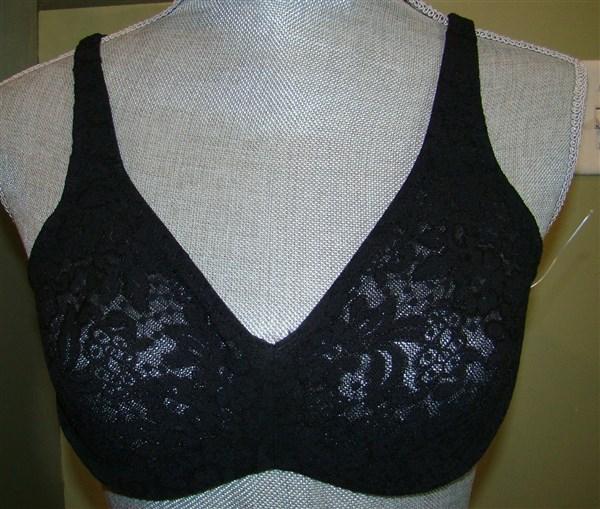 NWT Wacoal 34DD Halo Lace Full Coverage Underwire Bra 65547 Black 128900