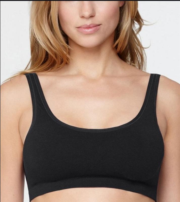 NWOT Yummie L XL Tanya Scoop Neck Wireless Bra YT5-073 Black 128920