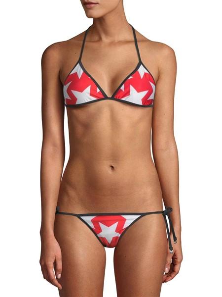NWT Wildfox Reversible XS Triangle String Bikini Set Red White Blue Star 128935