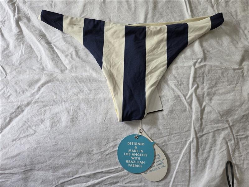 NWTD Wet LA S Navy Blue Stripe Bikini Bottom 128945