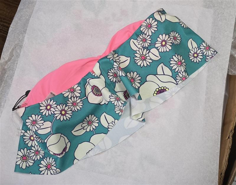 NWT Wildfox XS Daisy Floral Flounce Ruffle Bikini Top 128946