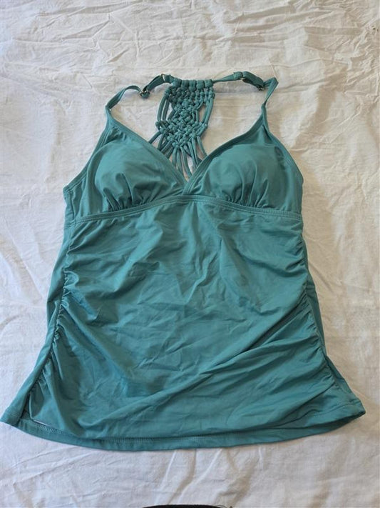 NWT Jantzen MD Knotted T Back Teal Green Tankini Swim Top 128948