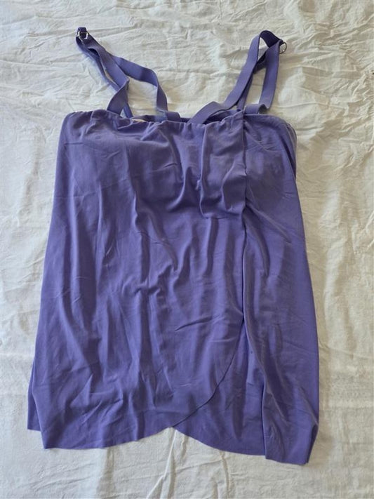 NWOT Magicsuit 8 Michelle Underwire Tankini Top Cross Front Purple Swim 128950