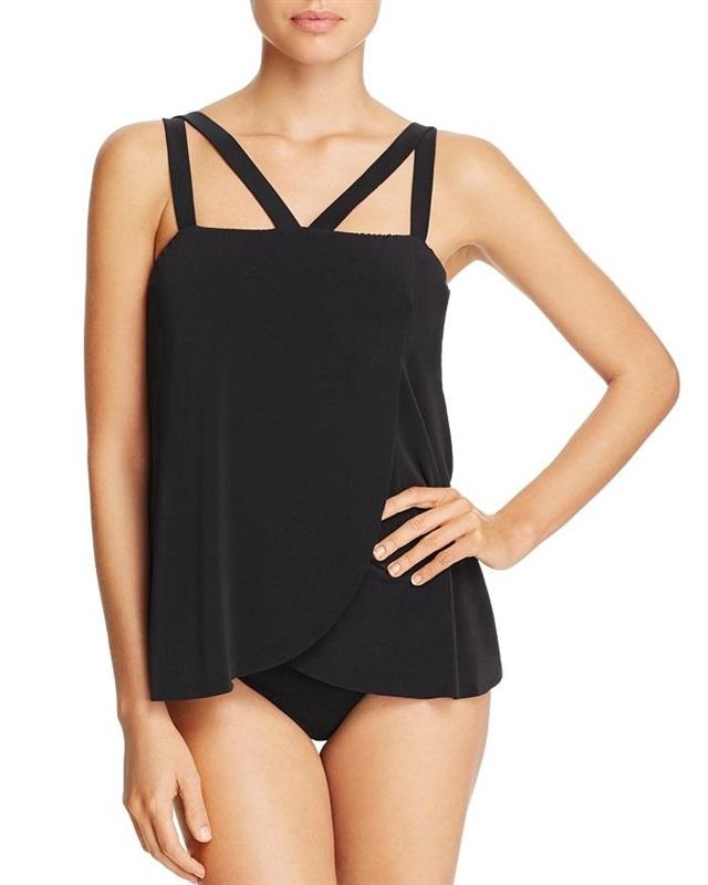 NWOT Magicsuit 8 Michelle Underwire Tankini Top Cross Front Purple Swim 128950