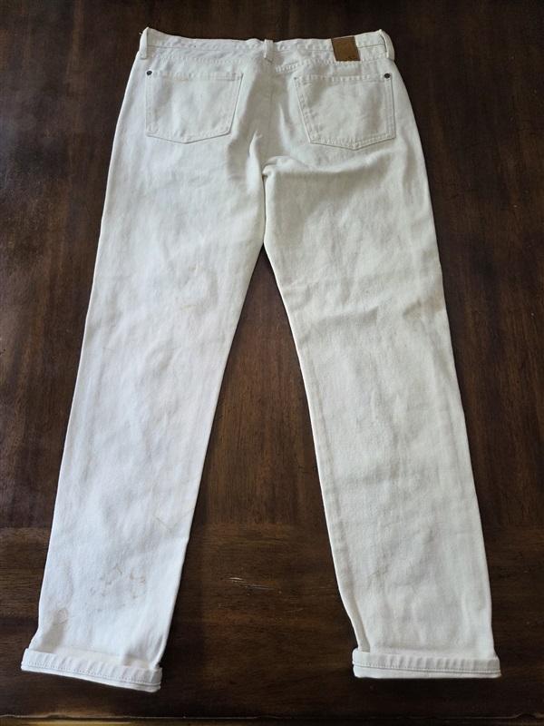 NWT Pistola 27 Distressed Raw Leg Skinny Jeans Ivory 128954