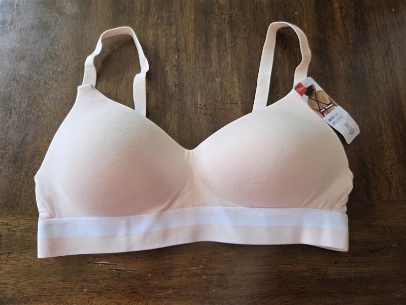 NWT Hanes M Natural Lift Wireless Push Up Bra Pink MHG568 128956
