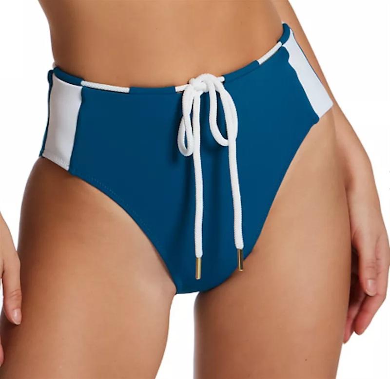 NWOT Robin Piccone M Emma High Waist Swim Bottom Safire Combo 128967