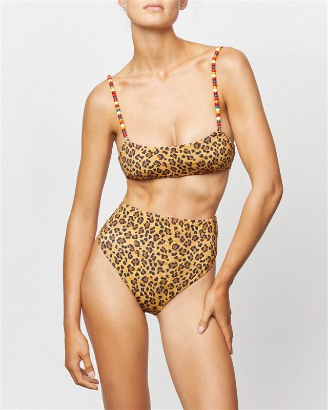 NWT FP Movement M It's Now Cool Babylonian Cheetah Beaded Bralette Top 128977