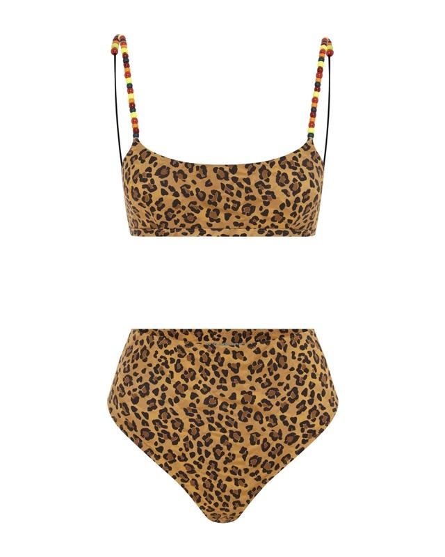 NWT FP Movement M It's Now Cool Babylonian Cheetah Beaded Bralette Top 128977