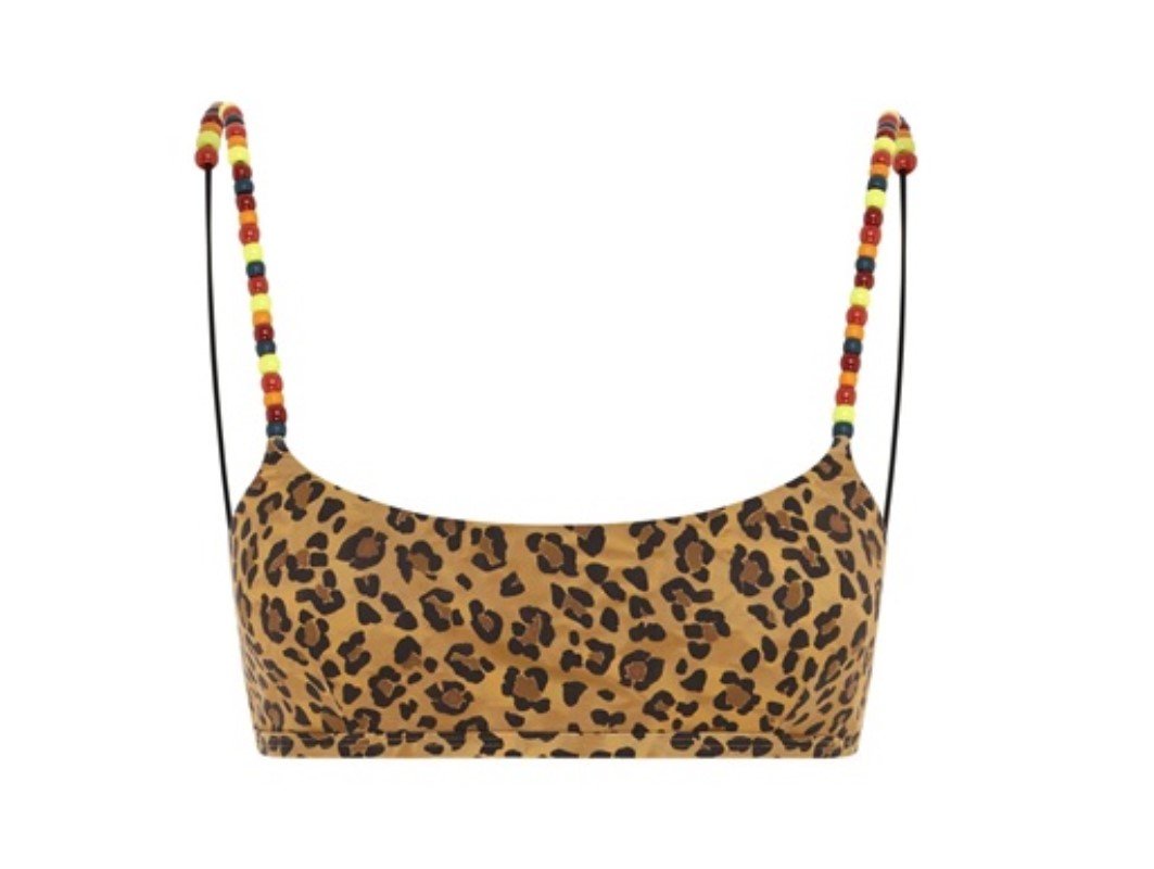 NWT FP Movement M It's Now Cool Babylonian Cheetah Beaded Bralette Top 128977
