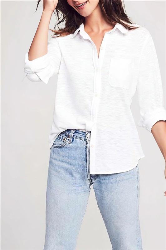 NWT Faherty XL Button Up Seasons Shirt Organic Cotton White 128988