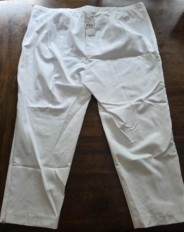 NWT Karen Kane 22W Plus Lifestyle Zip Hem Pants White 128989