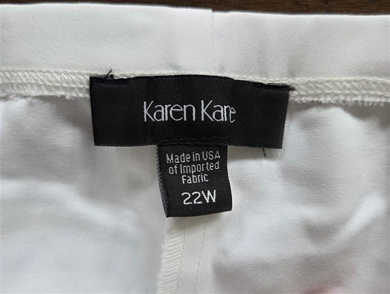 NWT Karen Kane 22W Plus Lifestyle Zip Hem Pants White 128989