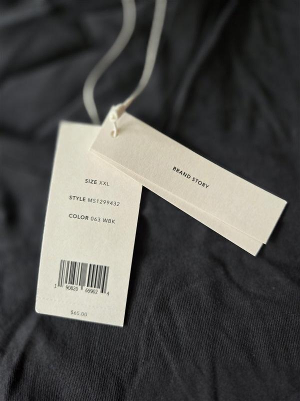 NWT Vince XXL Men's V Neck Cotton T Shirt Gray Charcoal 128994