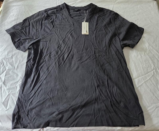 NWT Vince XXL Men's V Neck Cotton T Shirt Gray Charcoal 128994