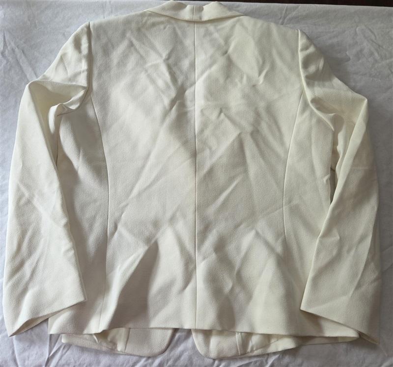 NWOT Tahari Arthur Levine 16 Off White Embroider Front Gold Button Blazer 128999