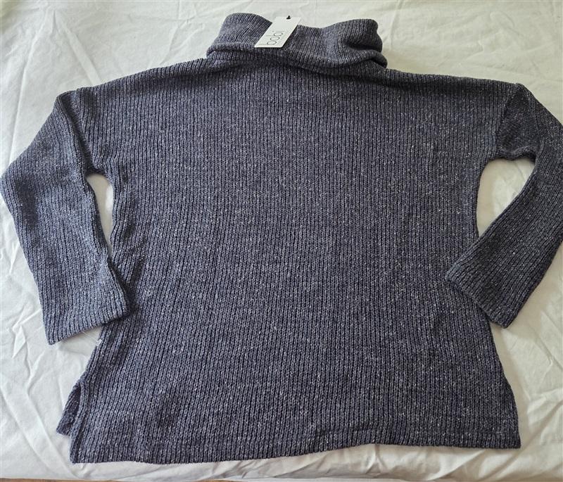 NWT Bobi XS Turtle Neck Tunic Ribbed Heather Blue 129001