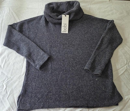 NWT Bobi XS Turtle Neck Tunic Ribbed Heather Blue 129001