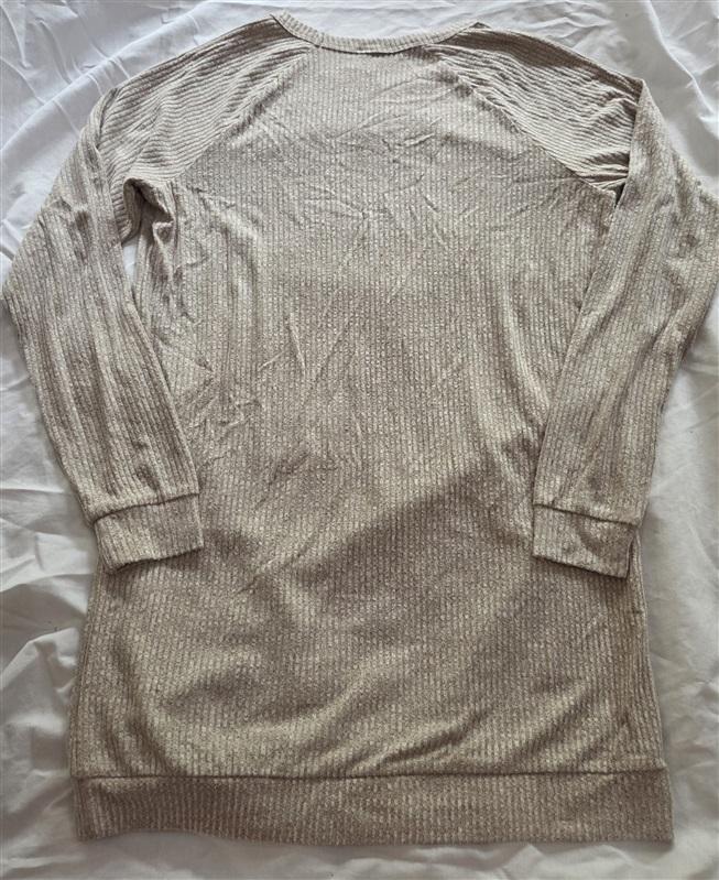 NWOT Bobi XS Soft Ribbed Tunic Cream Raglan Long Sleeve 129003