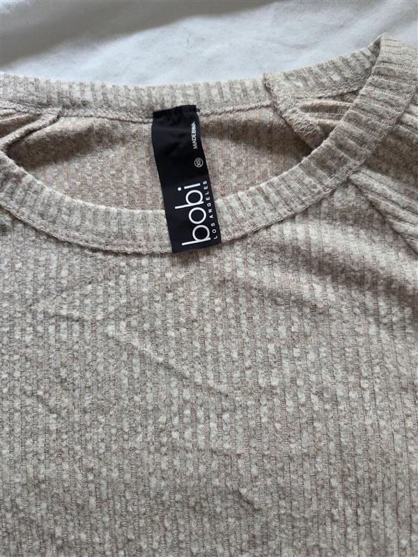 NWOT Bobi XS Soft Ribbed Tunic Cream Raglan Long Sleeve 129003