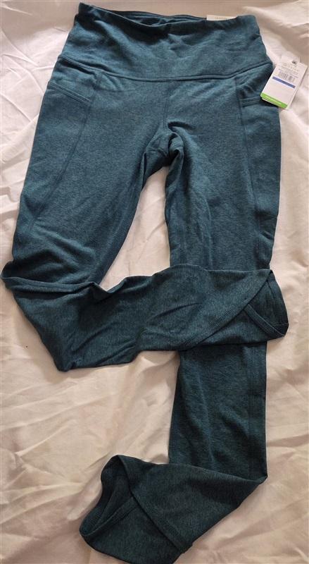 NWT Gaiam XS Petal Marled Leggings Teal Heather 129005