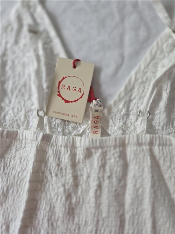 NWT Anthropologie Raga M Cami White Lace Peplum Tank Top 129008