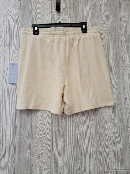 NWT Calme XXL Cozy Pull On Yoga Drawstring Shorts Cream 129014