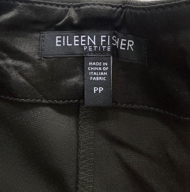 NWOT Eileen Fisher PP Small Olive Green Skinny Straight Pants 129015