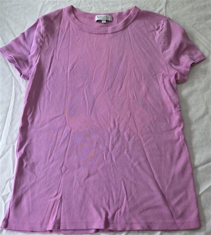 NWOT Michael Stars L Lexy Cap Sleeve T Shirt Pink 129016