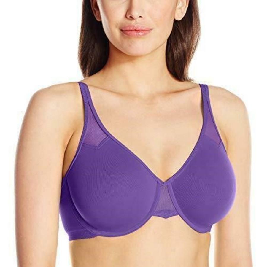 NWT Wacoal Bra 36B Purple Cotton Bra 65115 Free Shipping 129056