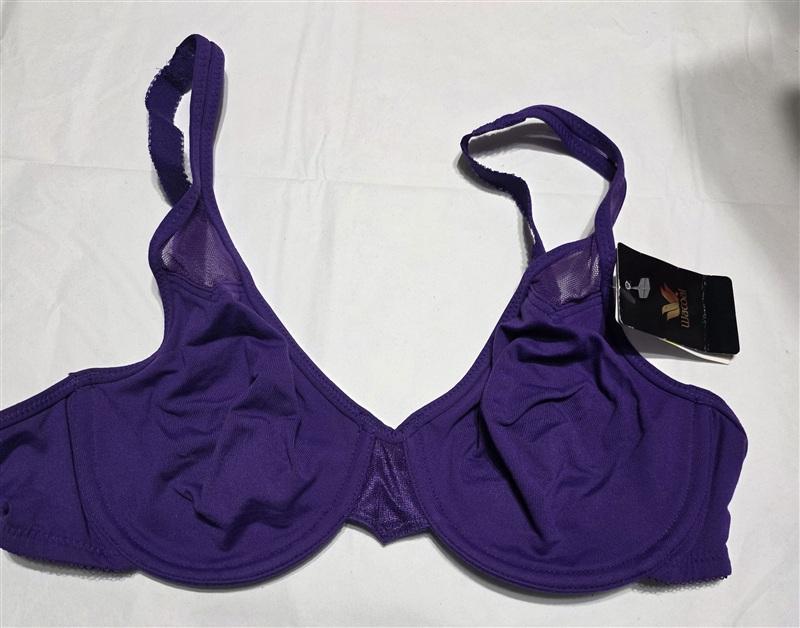NWT Wacoal Bra 36B Purple Cotton Bra 65115 Free Shipping 129056