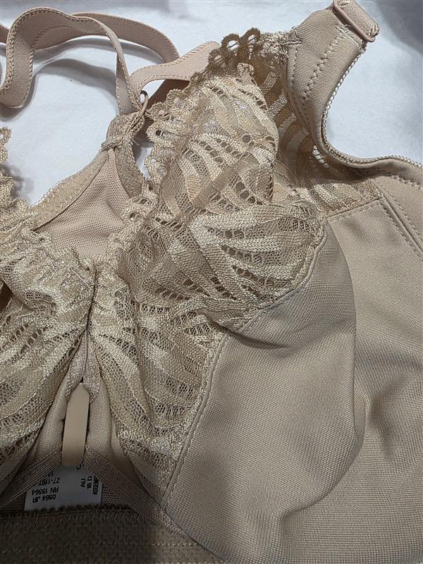 NWOT Glamorise 34C Front Close T-Back Wonderwire Bra 1246 Beige 129080