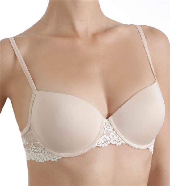 NWT Wacoal Embrace Lace Petite Push Up 75891 Underwire Bra Beige 129089