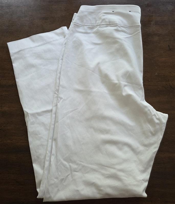NWT INC 14 Tummy-Control Pull-On Straight-Leg Pants White 129093