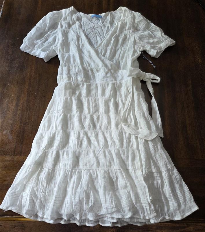 NWTD Draper James S RSVP Wrap Dress White 129097